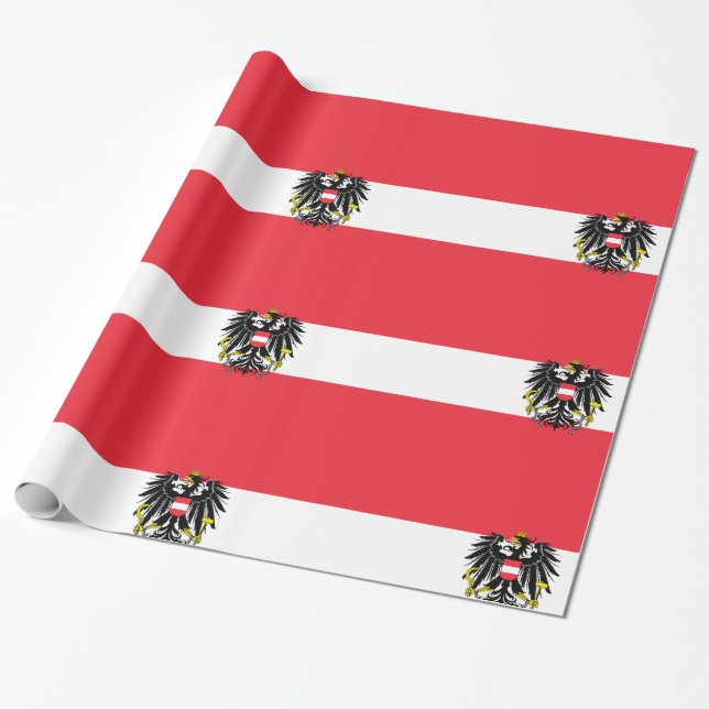Austria Flag Wrapping Paper (Unrolled)