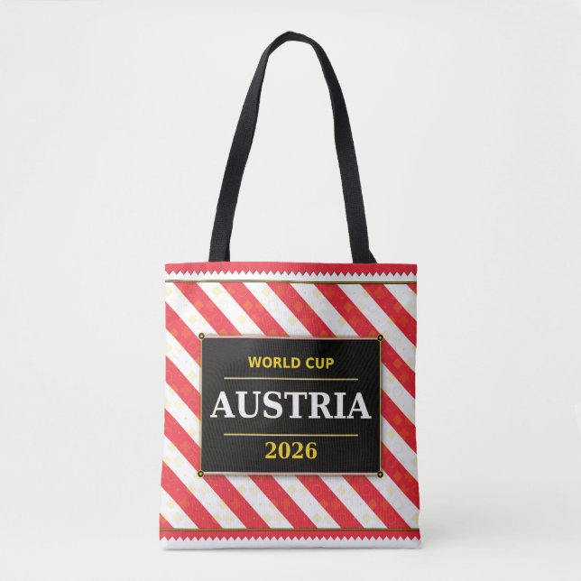 Austria Football Fan Flag Colors Stripe Pattern Tote Bag (Front)