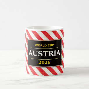 Austria Football Fan Flag Colours Stripe Pattern Coffee Mug