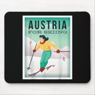 Austria For Skiing Pistensau & Skihaserl Get O Mouse Pad