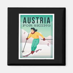 Austria For Skiing Pistensau And Skihaserl Get On Magnet