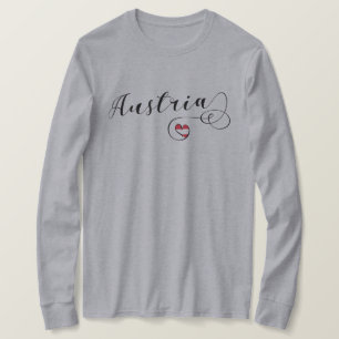 Austria Heart T-Shirt, Austrian Flag T-Shirt
