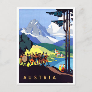 Austria, holiday in Alps, Vintage Postcard