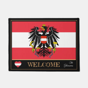 Austria house mat, Austrian Flag sports / Welcome Doormat