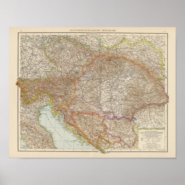 Austria Hungarian Empire Map Poster (Front)