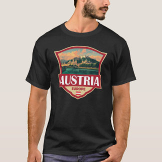 Austria Illustration Retro Badge T-Shirt