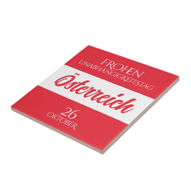 Austria Independence Day Austrian National Flag Ceramic Tile (Side)