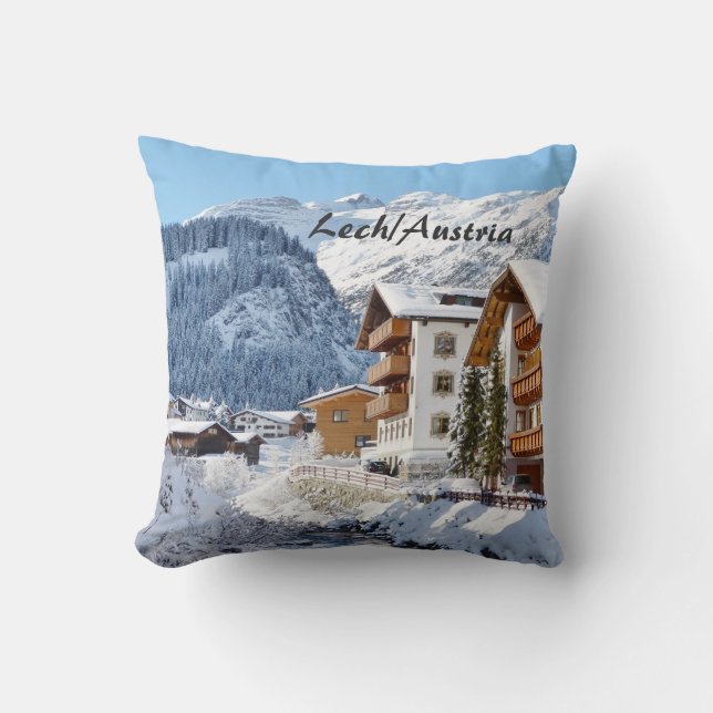 Austria Lech am Arlberg Souvenir Cushion (Front)