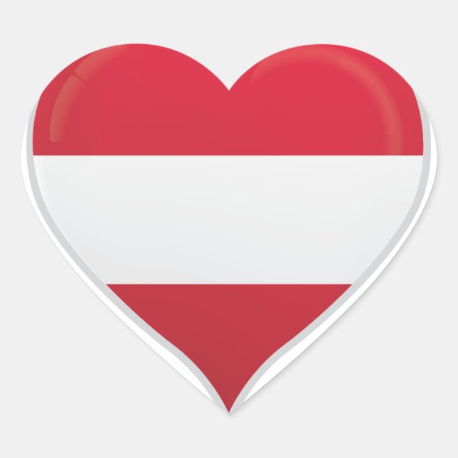 Austria love flag pride heart sticker (Front)