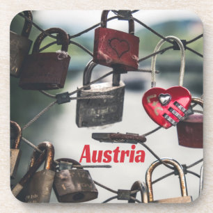 Austria Love Locks Bridge Salzburg Coaster