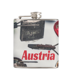 Austria Love Locks Bridge Salzburg Hip Flask