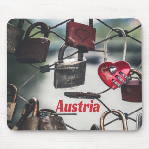 Austria Love Locks Bridge Salzburg Mouse Pad