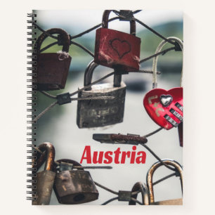 Austria Love Locks Bridge Salzburg Notebook