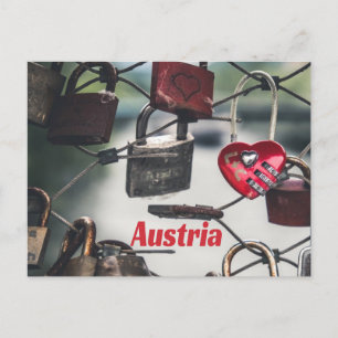 Austria Love Locks Bridge Salzburg Postcard