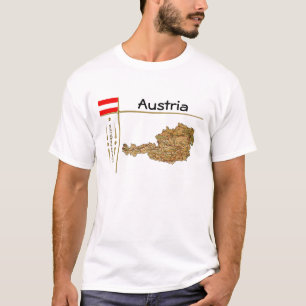 Austria Map + Flag + Title T-Shirt
