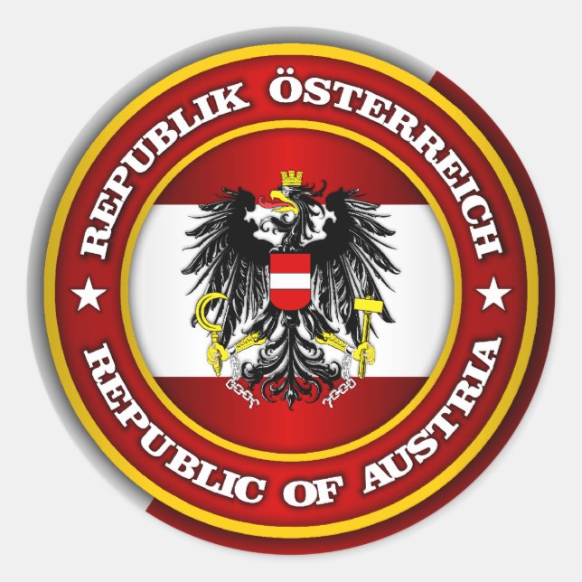 Austria Medallion Classic Round Sticker (Front)