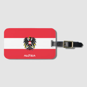 Austria National Flag Patriotic Luggage Tag