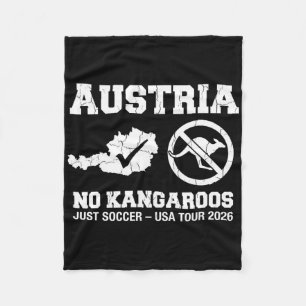 Austria No Kangaroos Just Soccer 2026 Fan Jersey Fleece Blanket