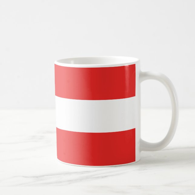 Austria Plain Flag Coffee Mug (Right)