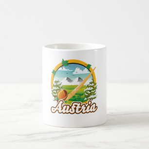 Austria retro travel logo coffee mug