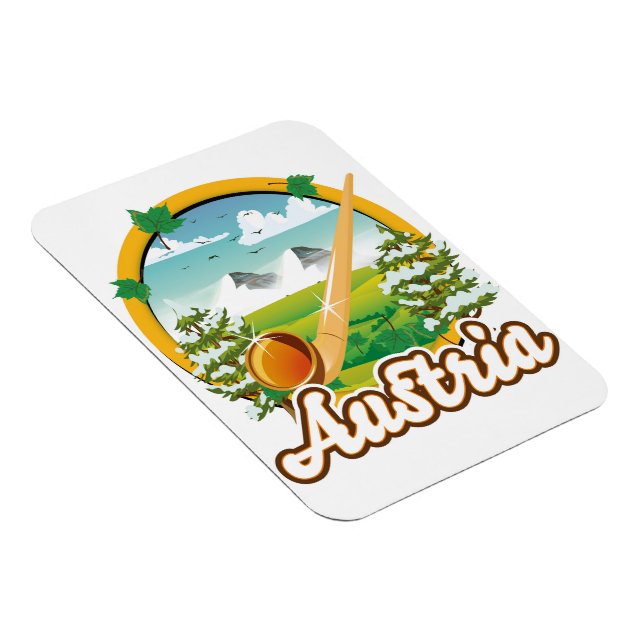Austria retro travel logo magnet (Right Side)