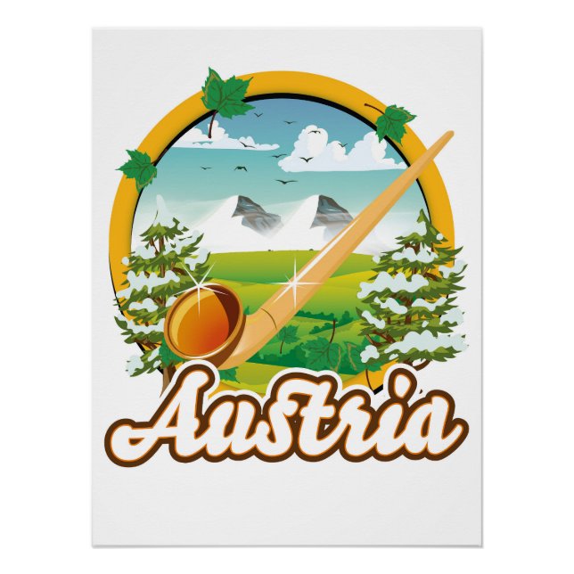 Austria retro travel logo poster (Front)