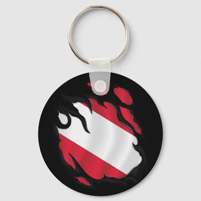 Austria Ripped Flag Key Ring (Front)