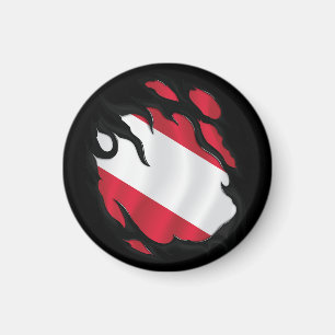 Austria Ripped Flag Magnet