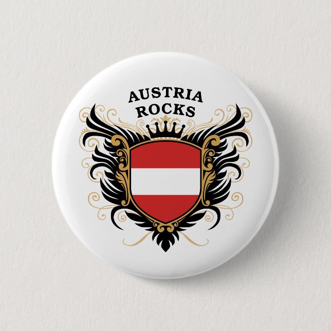 Austria Rocks 6 Cm Round Badge (Front)