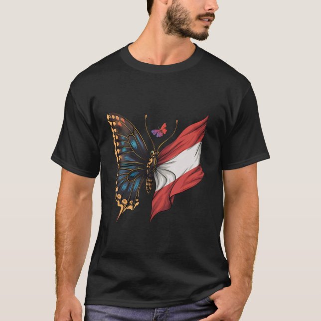 Austria Roots Austrian Flag 3 T-Shirt (Front)
