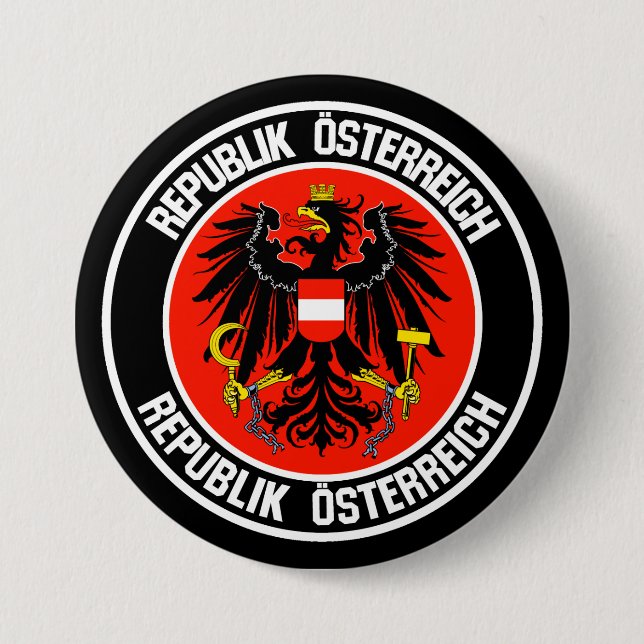Austria Round Emblem 7.5 Cm Round Badge (Front)