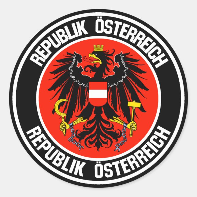 Austria Round Emblem Classic Round Sticker (Front)
