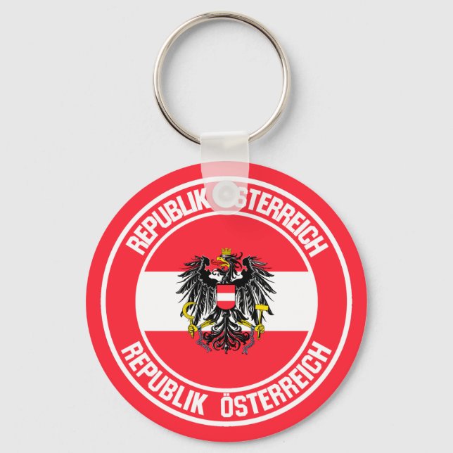Austria Round Emblem Key Ring (Front)