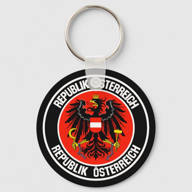Austria Round Emblem Key Ring (Front)