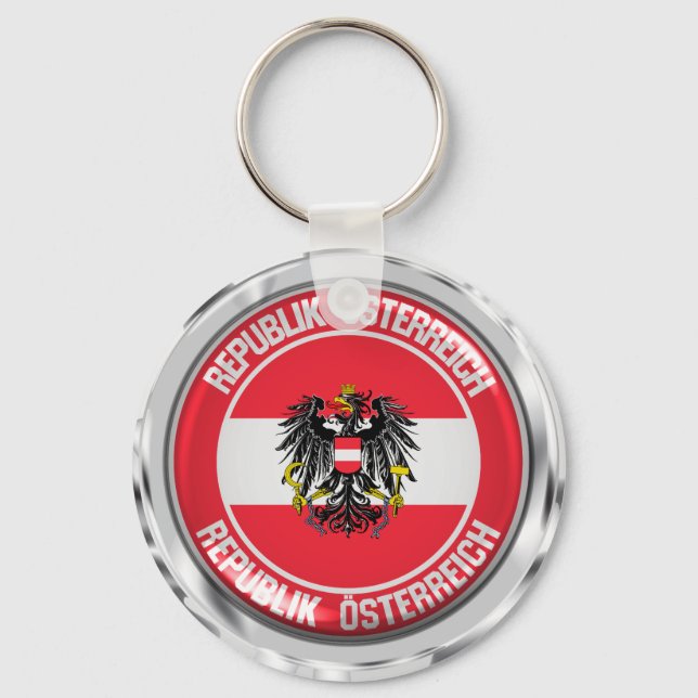 Austria Round Emblem Key Ring (Front)