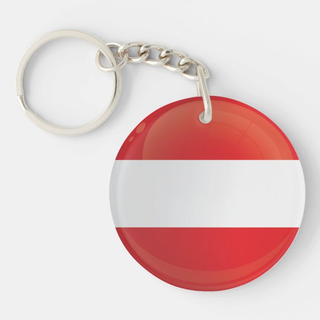 Austria  Round Icon Flag Key Ring (Front)