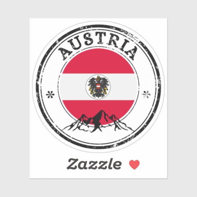 Austria Seal Sticker Round Flag  (Sheet)