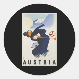 Austria Ski Classic Round Sticker