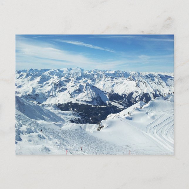 austria ski mountain travel alps snow landscape postcard (Front)