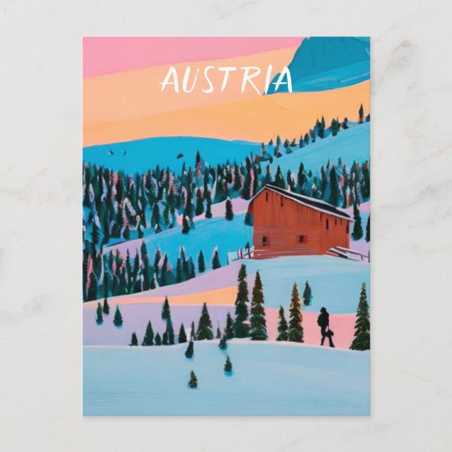 Austria ski postcard (Front)