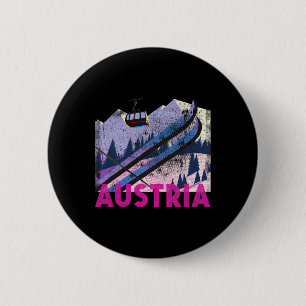Austria Ski - Vintage Style Austrian Skiing Vacati 6 Cm Round Badge