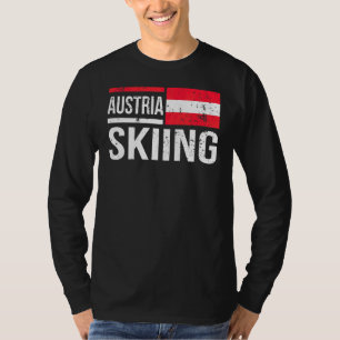 Austria Skiing Skier Flag Race Snow Mountain Winte T-Shirt