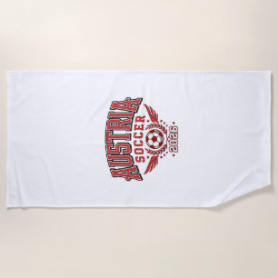 Austria Soccer 2026 Soccer Bold Country Typography Beach Towel