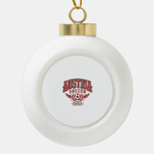 Austria Soccer 2026 Soccer Bold Country Typography Ceramic Ball Christmas Ornament