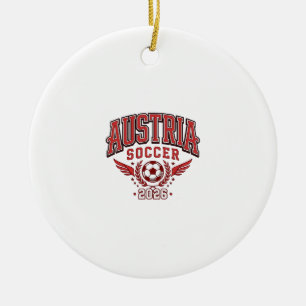 Austria Soccer 2026 Soccer Bold Country Typography Ceramic Ornament