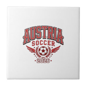 Austria Soccer 2026 Soccer Bold Country Typography Ceramic Tile