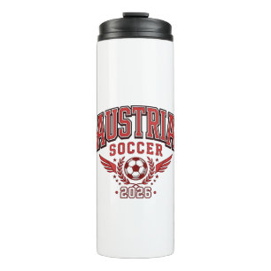 Austria Soccer 2026 Soccer Bold Country Typography Thermal Tumbler