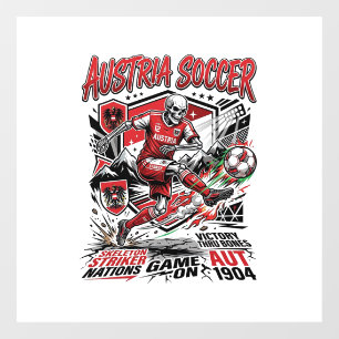 Austria Soccer Skeleton Striker Nations Poster Sty