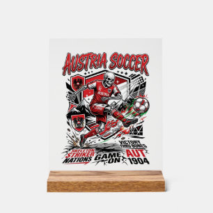 Austria Soccer Skeleton Striker Nations Poster Sty