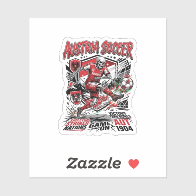 Austria Soccer Skeleton Striker Nations Poster Sty (Sheet)